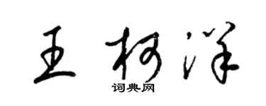 梁錦英王柯洋草書個性簽名怎么寫