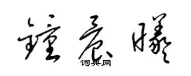 梁錦英鍾晨曦草書個性簽名怎么寫