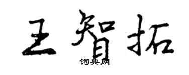曾慶福王智拓行書個性簽名怎么寫