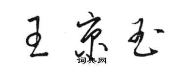 駱恆光王京玉草書個性簽名怎么寫