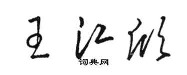 駱恆光王江欣草書個性簽名怎么寫