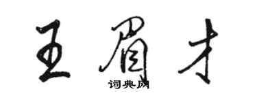 駱恆光王眉才行書個性簽名怎么寫