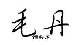 王正良毛丹行書個性簽名怎么寫