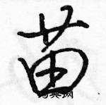 駱恆光寫的硬筆行書苗