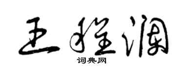 曾慶福王程瀾草書個性簽名怎么寫