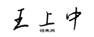 王正良王上中行書個性簽名怎么寫