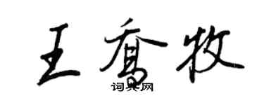 王正良王喬牧行書個性簽名怎么寫
