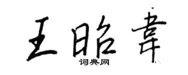 王正良王昭韋行書個性簽名怎么寫