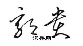 駱恆光郭貴草書個性簽名怎么寫