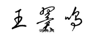 梁錦英王翼鳴草書個性簽名怎么寫