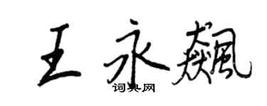 王正良王永飈行書個性簽名怎么寫