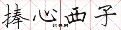 駱恆光捧心西子楷書怎么寫