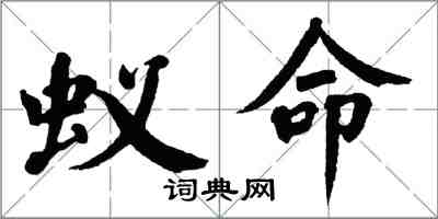 翁闓運蟻命楷書怎么寫