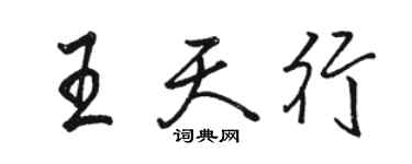 駱恆光王天行行書個性簽名怎么寫