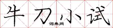 龐中華牛刀小試楷書怎么寫