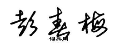朱錫榮彭春梅草書個性簽名怎么寫