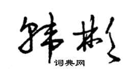曾慶福韓彬草書個性簽名怎么寫