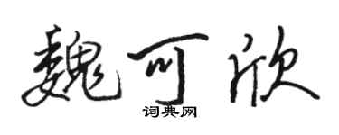 駱恆光魏可欣行書個性簽名怎么寫