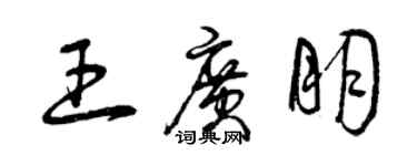 曾慶福王廣朋草書個性簽名怎么寫