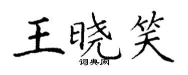 丁謙王曉笑楷書個性簽名怎么寫