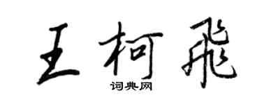 王正良王柯飛行書個性簽名怎么寫