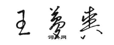 駱恆光王夢爽草書個性簽名怎么寫