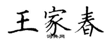 丁謙王家春楷書個性簽名怎么寫