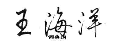 駱恆光王海洋行書個性簽名怎么寫