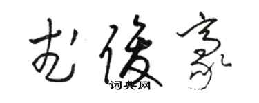 駱恆光武俊豪草書個性簽名怎么寫