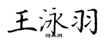 丁謙王泳羽楷書個性簽名怎么寫