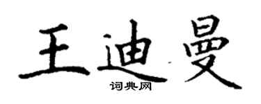 丁謙王迪曼楷書個性簽名怎么寫