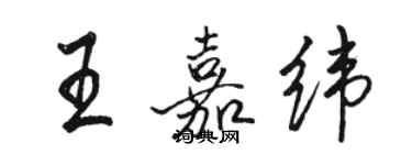 駱恆光王嘉緯行書個性簽名怎么寫