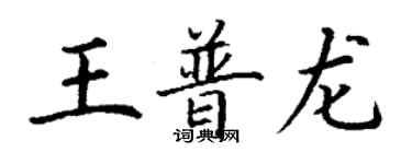 丁謙王普龍楷書個性簽名怎么寫