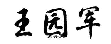 胡問遂王園軍行書個性簽名怎么寫