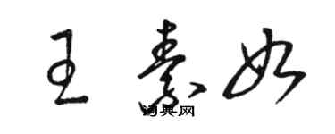 駱恆光王素如草書個性簽名怎么寫