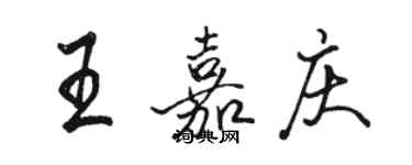 駱恆光王嘉慶行書個性簽名怎么寫