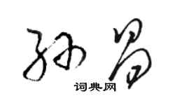 駱恆光孫昌草書個性簽名怎么寫