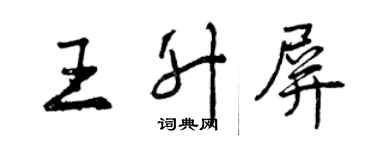 曾慶福王升屏行書個性簽名怎么寫