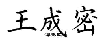 丁謙王成密楷書個性簽名怎么寫
