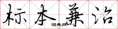 曾慶福標本兼治行書怎么寫