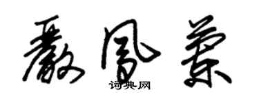 朱錫榮嚴鳳蘭草書個性簽名怎么寫