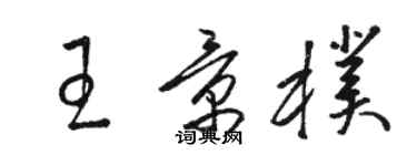 駱恆光王景朴草書個性簽名怎么寫