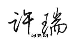 駱恆光許瑞行書個性簽名怎么寫