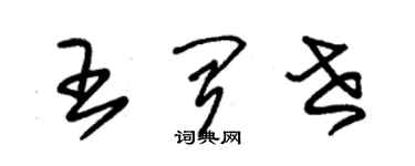 朱錫榮王聞世草書個性簽名怎么寫