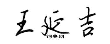 王正良王延吉行書個性簽名怎么寫