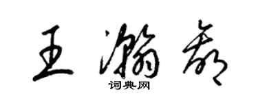 梁錦英王瀚贏草書個性簽名怎么寫