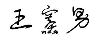 曾慶福王賽男草書個性簽名怎么寫