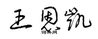 曾慶福王恩凱草書個性簽名怎么寫