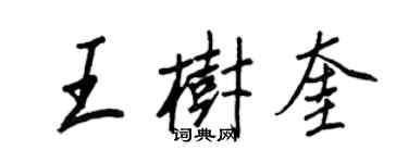 王正良王樹奎行書個性簽名怎么寫
