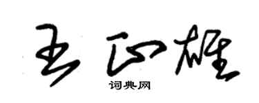 朱錫榮王正雄草書個性簽名怎么寫
